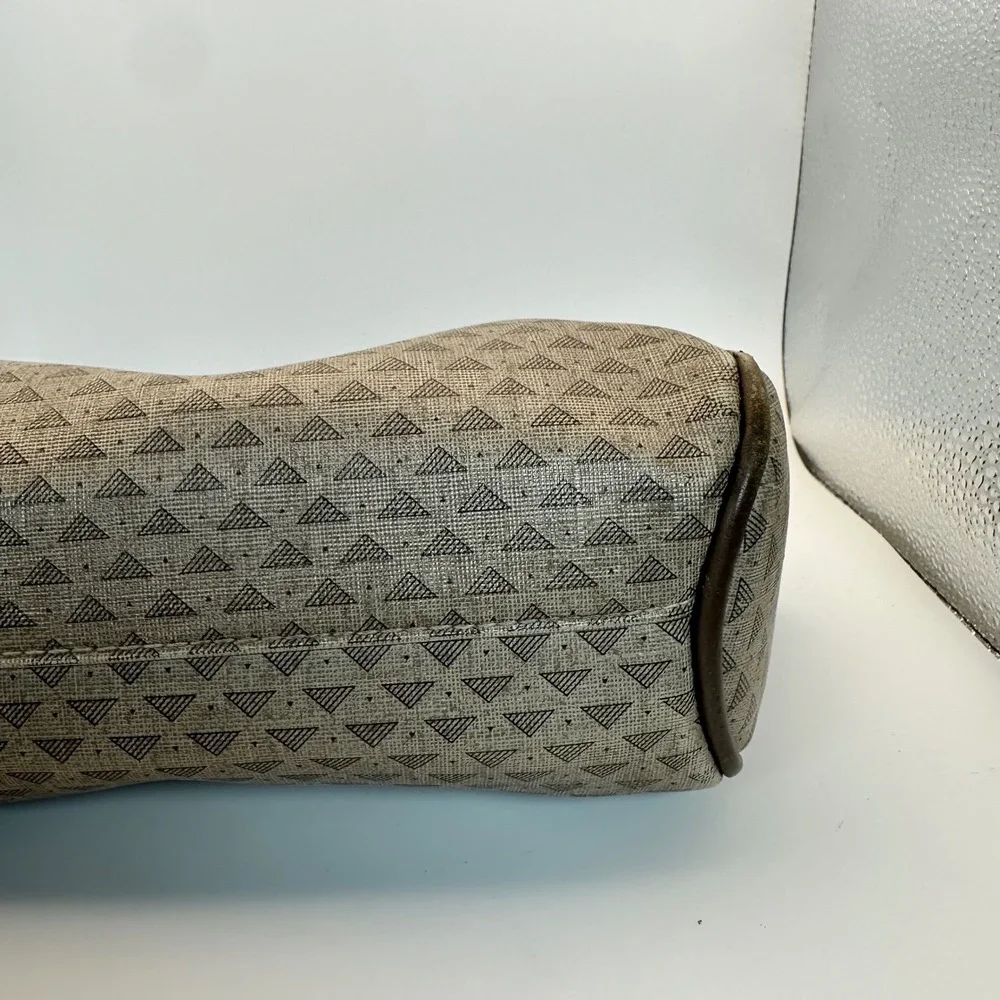 Liz Claiborne Crossbody Bag Womens Medium Tan Geometric Vintage Preppy 80s
